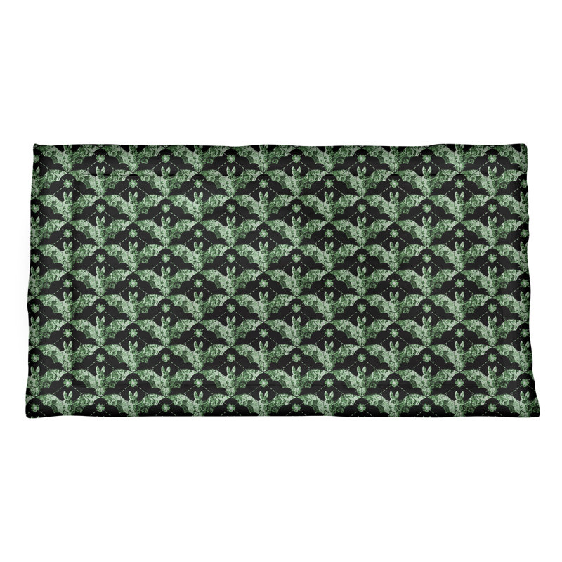 Taie décorative Katelyn Elizabeth Rainbow Bats, Polyester, Simple standard, Vert