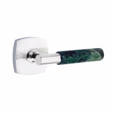 Emtek Select Privacy Leverset, Urban Modern Rosette, T-Bar Stem, Green Marble Handle, CF