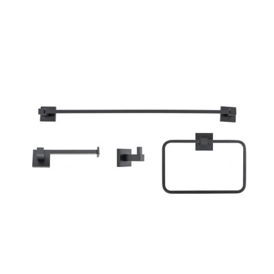 Capri 4 Piece Wall Mounted Brass Bathroom Hardware Set with 18" Towel Bar