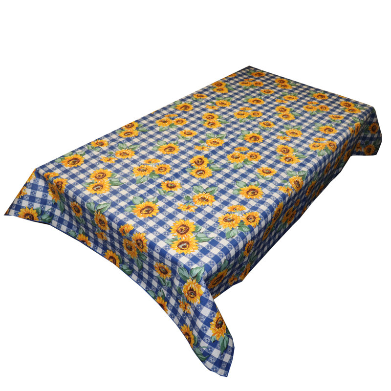 Sunflowers Print Tablecloths, Tavern Blue, 48" W x 60" L