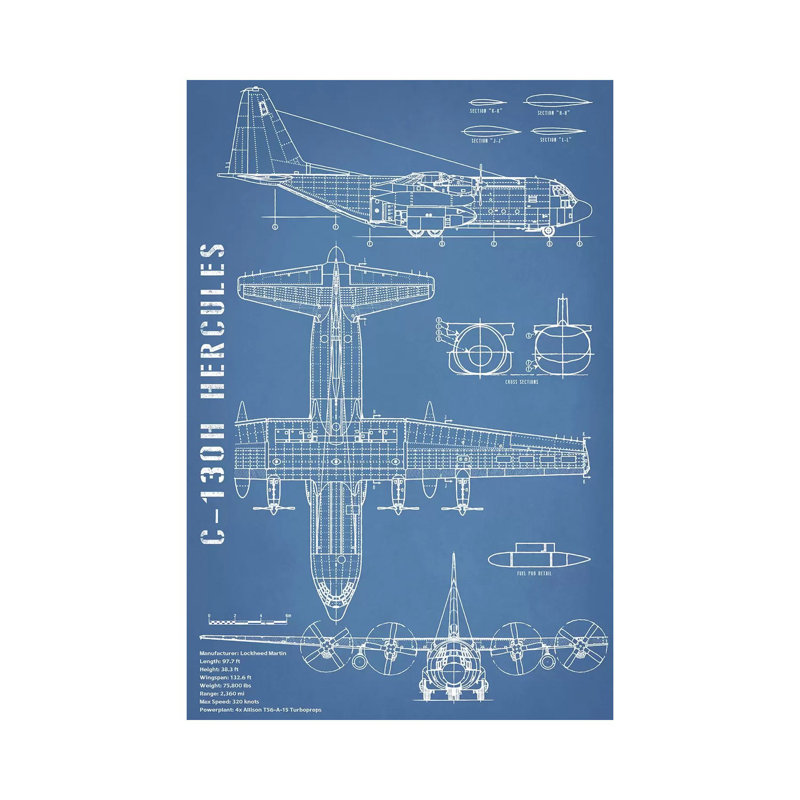 1 Piece Wrapped Canvas Wall Art, 152.5 cm H x 101.5 cm W, Blue