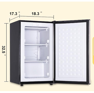 3.0 Cu.Ft Compact Upright Freezer with Reversible Door, 3-Speed Adjustable Thermostat, Ultra Quiet 40dB Low Noise Mini Freezer for Apartment, Dorm, Office & Home Food Storage