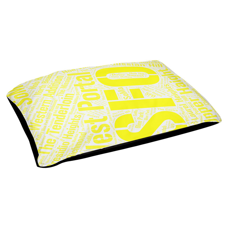 Coussin de chien « districts », Grand (l 40 po x P 30 po x H 14 po), Jaune, Raleigh