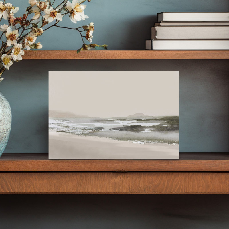 Calm Beach Abstract Contemporary Modern Fish Coastal Wall Art Print 1 Piece Wrapped Canvas Wall Art, 30.48cm H x 45.72cm W