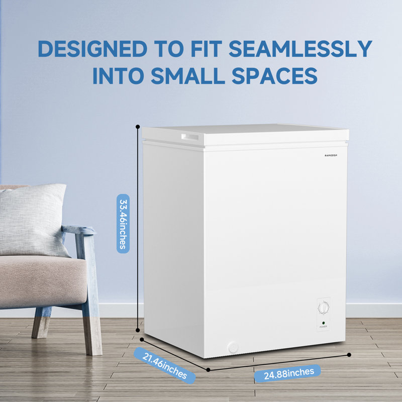BANGSON Chest Freezer, Deep Freezer 5.0 Cu. Ft with Removable Basket