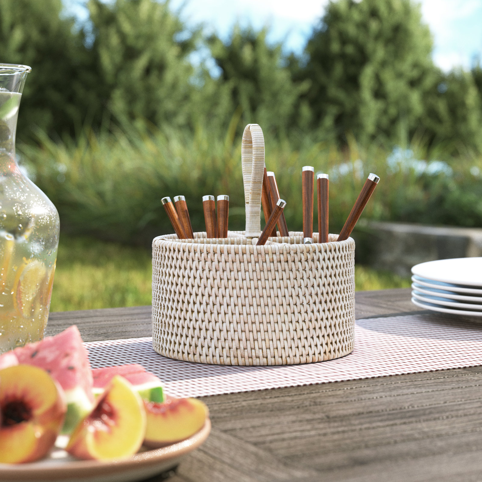 Fahy Flatware Caddy, White Wash