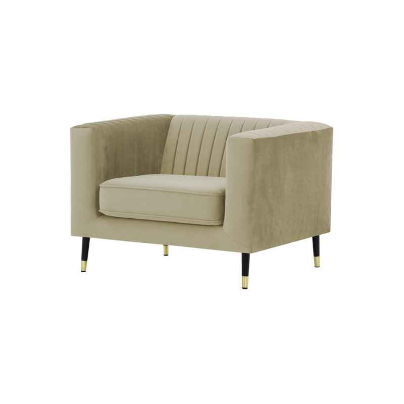 Clevenger Velvet Armchair, Beige
