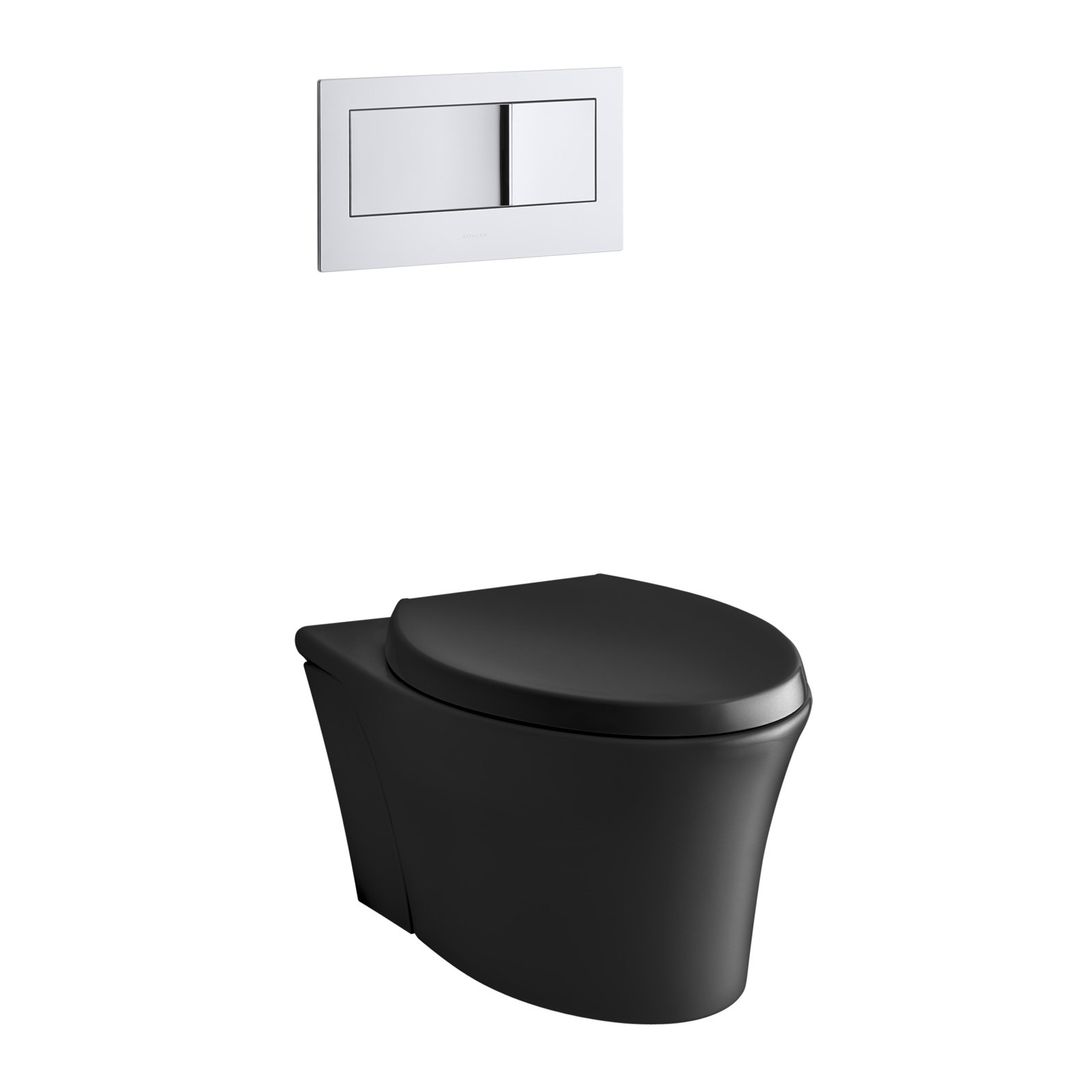 Veil Wall-Hung Dual-Flush Toilet, Black