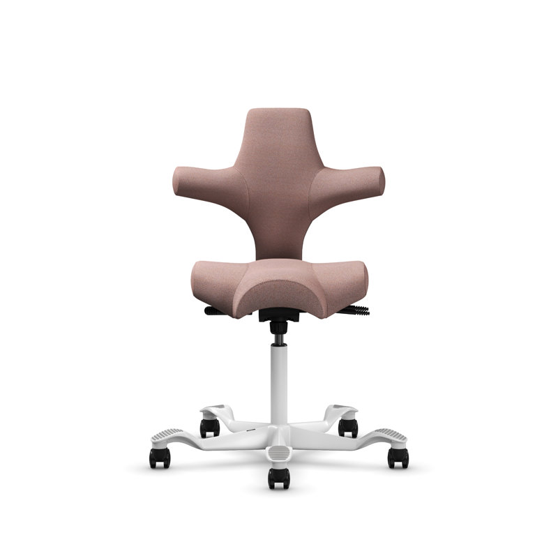 HÅG Capisco Adjustable Standard Height Chair, White, Standard , Pink Blush  