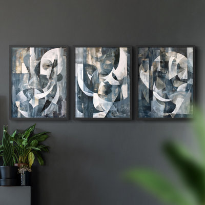 Abstract  Series  CLXI  -Set Of 3 Framed Giclee Prints -Ready to Hang