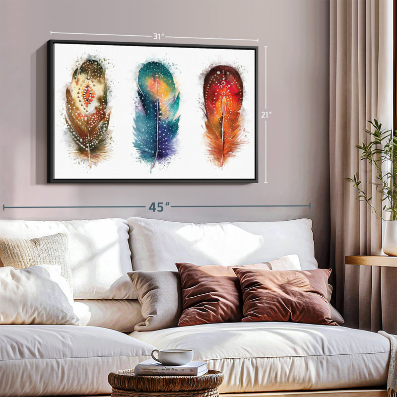 " Feather Patterns Splatter Canvas Print ", 21" H x 31" W