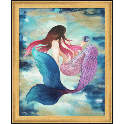 «Mermaid Blue» par Elizabeth Medley, art mural encadré