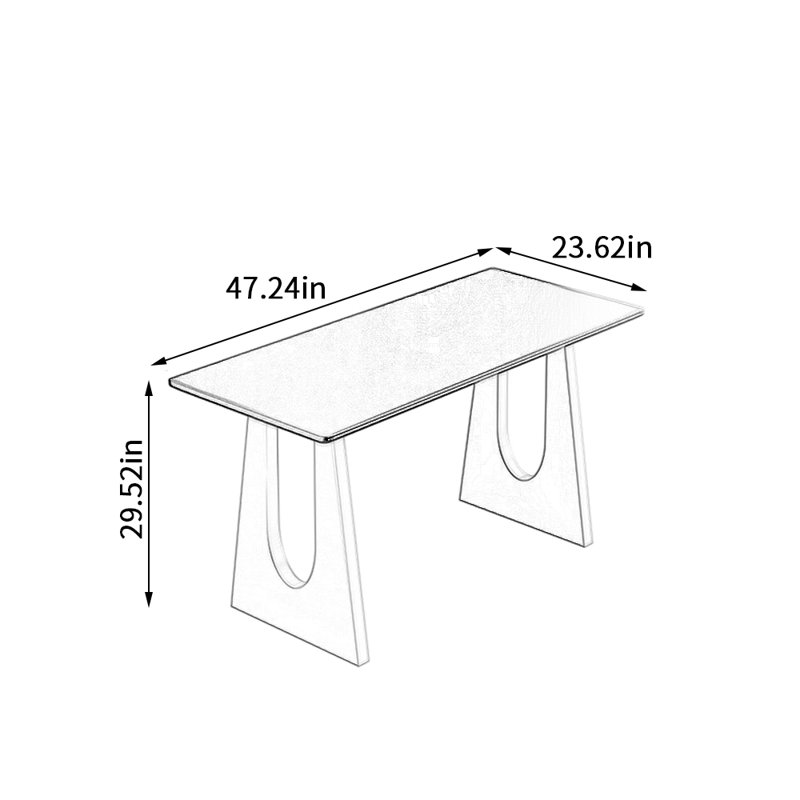 Unique And Bright-colored Rectangular Writing Desk, 29.52" H x 47.24" W x 23.62" D