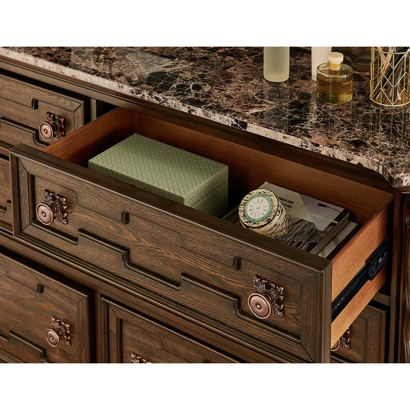 Commode 6 tiroirs cerise foncée Muller