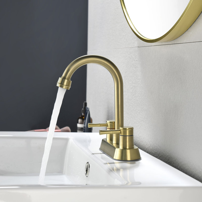 Robinet pour salle de bain à 2 poignées avec ensemble de bonde centrales