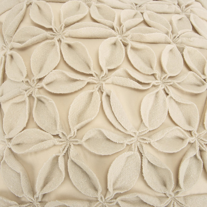 Square Cotton Pillow Cover & Insert, Cream