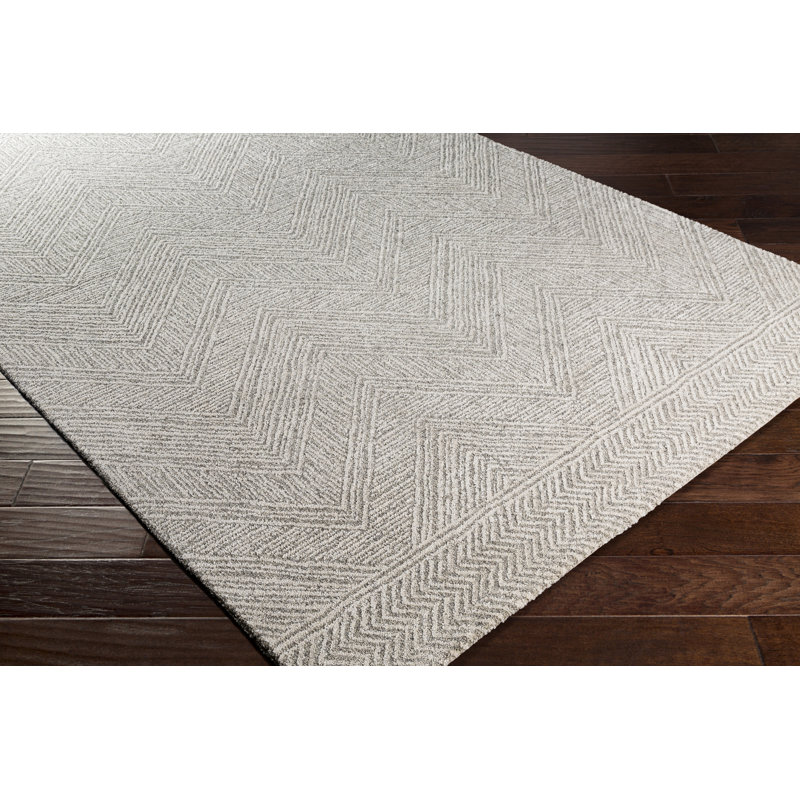 Tapis taupe / ivoire Sylvan Chevron, Rectangle 7 pi 10 po x 10 pi
