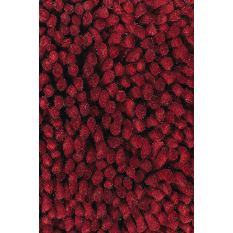 Handmade Red Wool Shag Rectangular Area Rug 7'9" x 10'6"