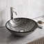 Lavabo de salle de bain rond de type vasque en verre titane de L 17 po l 6 po Giovanni-100503763