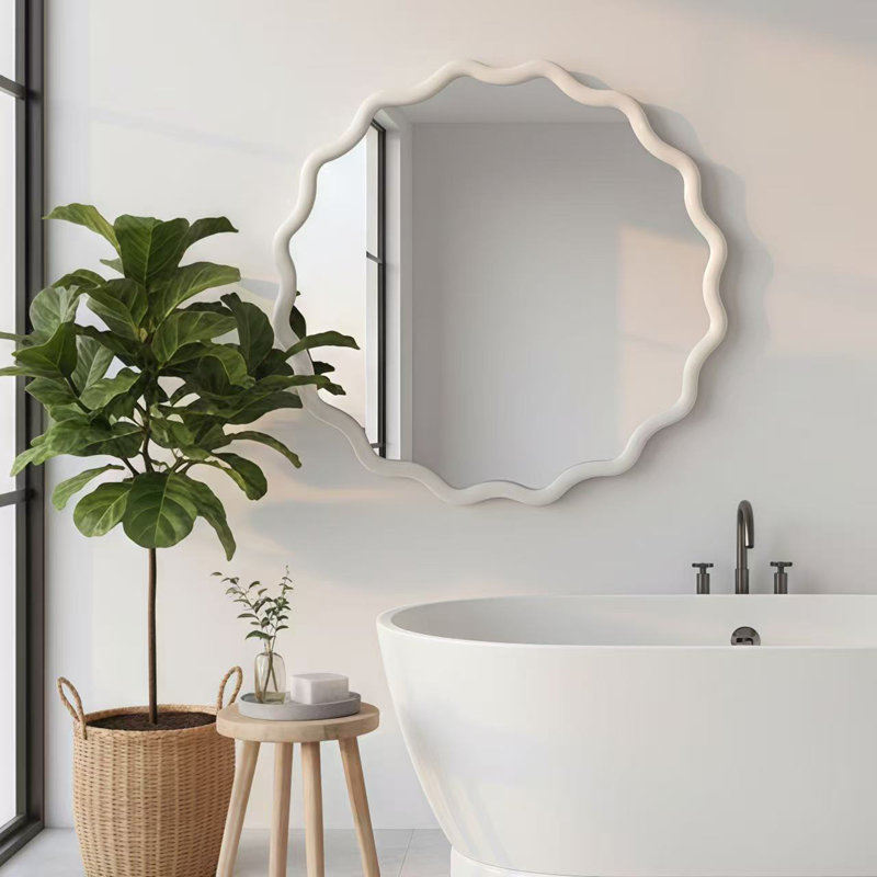 Miroir rond, Blanc, Rond