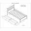 Lit plateforme en bois de conception moderne avec 2 tiroirs