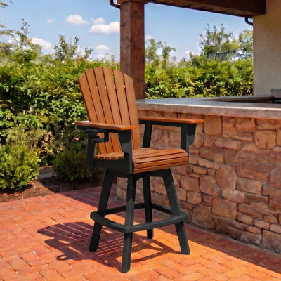 Kevin Adirondack Swivel Bar Chair, Black