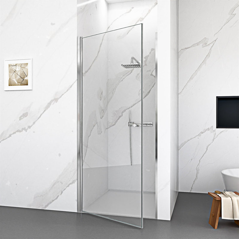 Porte de douche pivotante semi-sans cadre, Chrome chrome