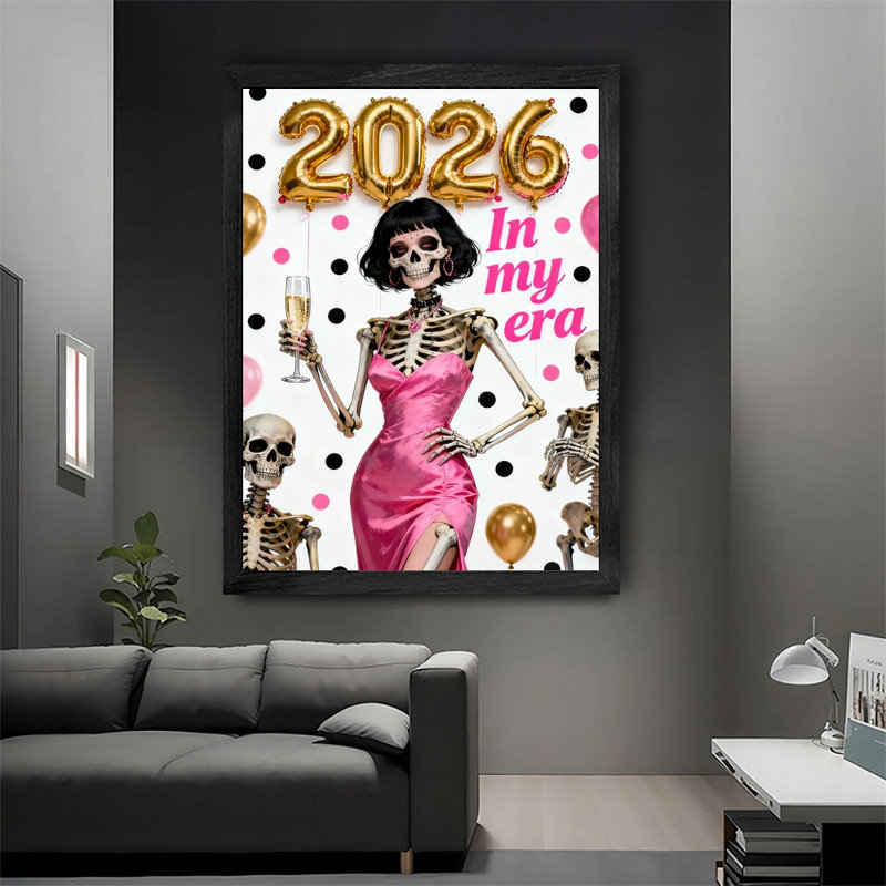 Cadre noir festif audacieux 2026, H 37 po x l 25 po