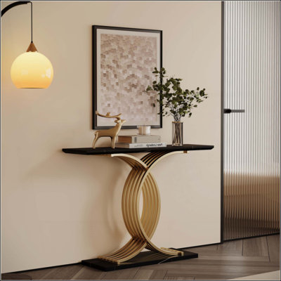 Console d'appoint, pieds d'entrée en métal luxueux, mobilier d'entrée haut de gamme