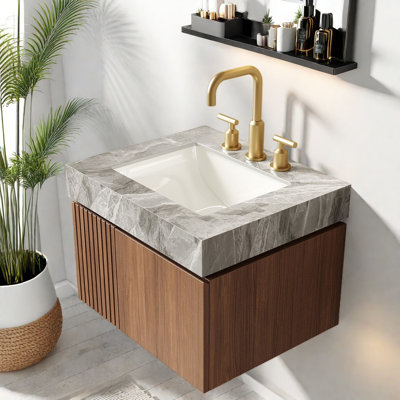Meuble-lavabo moderne en bois de 24 po (doit inclure le meuble-lavabo et le lavabo) avec rangement