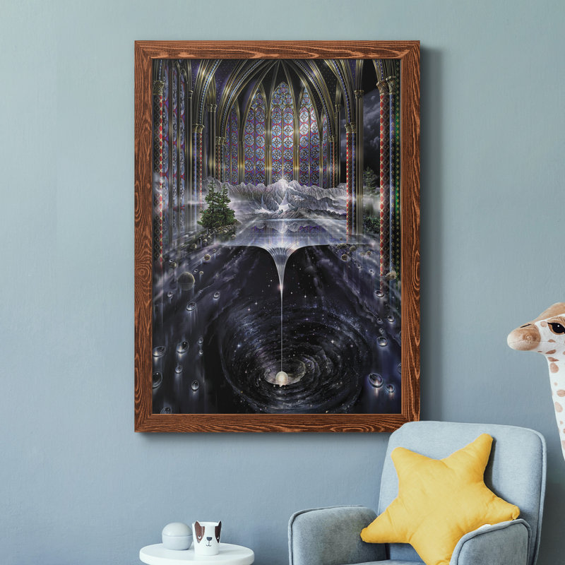 " Genesis I ", 31.5" H x 23.5" W x 1.5" D, Maple Framed