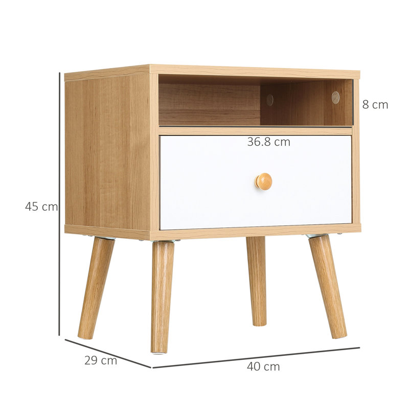 Mullica 40cm W Manufactured Wood Bedside Table