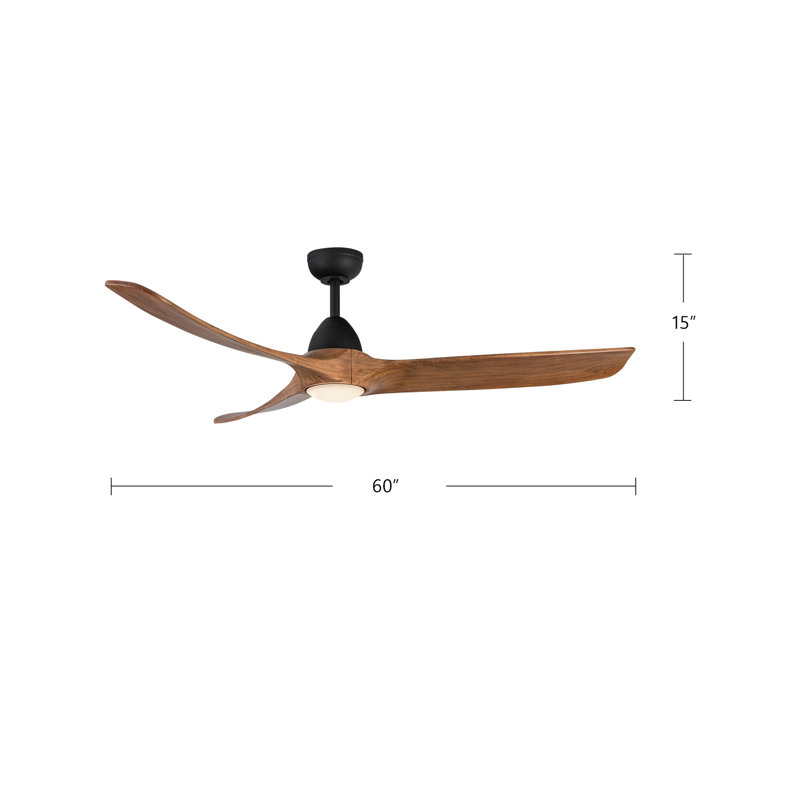 Baylor Smart LED Downrod Ceiling Fan, Dark Walnut