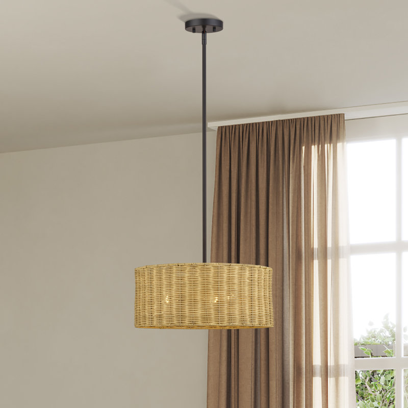 Lustre suspendu en bronze 3 lumières Weavington, Bronze