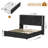 Sturminster Velvet Wingback Upholstered LED Light 2 Drawer Storage Bed-1877972655-1878212720