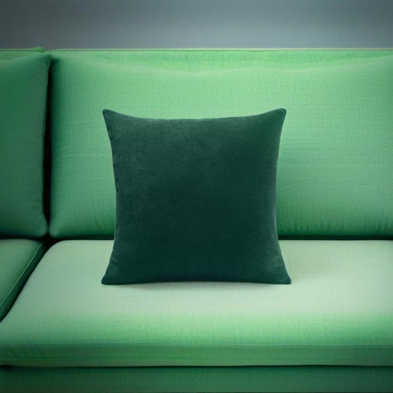 Velvet Feel Chenille Scatter Cushion Cover, Green, 45 cm x 45 cm