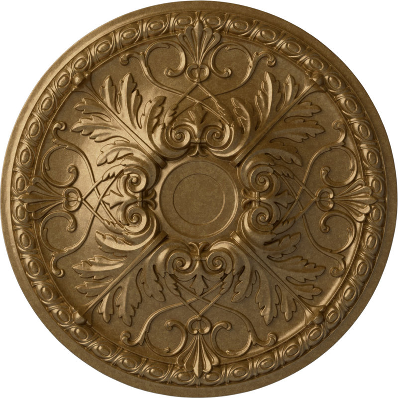 Médaillon de plafond Endurathane Tristan, DO 26 po x P 3 po (convient aux auvents jusqu'à 5 1/2 po), Or pâle