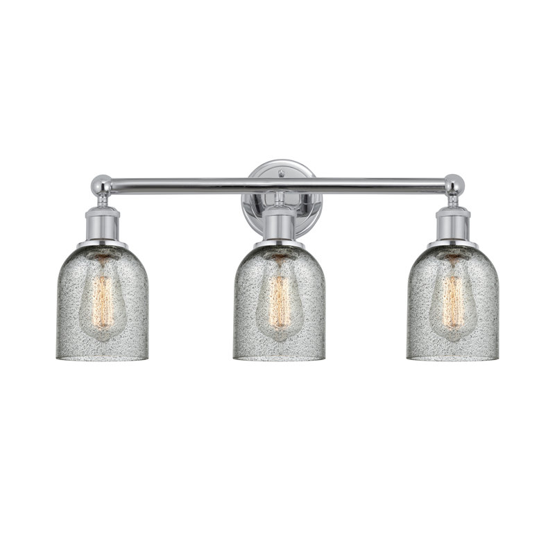 Éclairage pour meuble-lavabo de salle de bain 3 lumières 23 po Reiko, Gris anthracite, Chrome poli