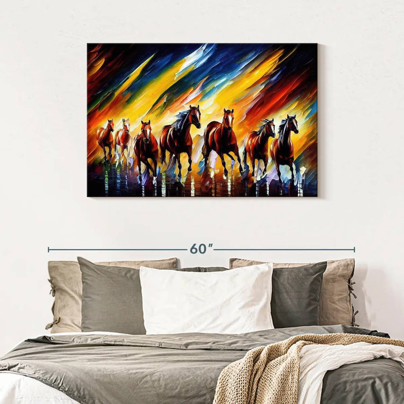 Brampt Horses Running, 30" H x 45" W