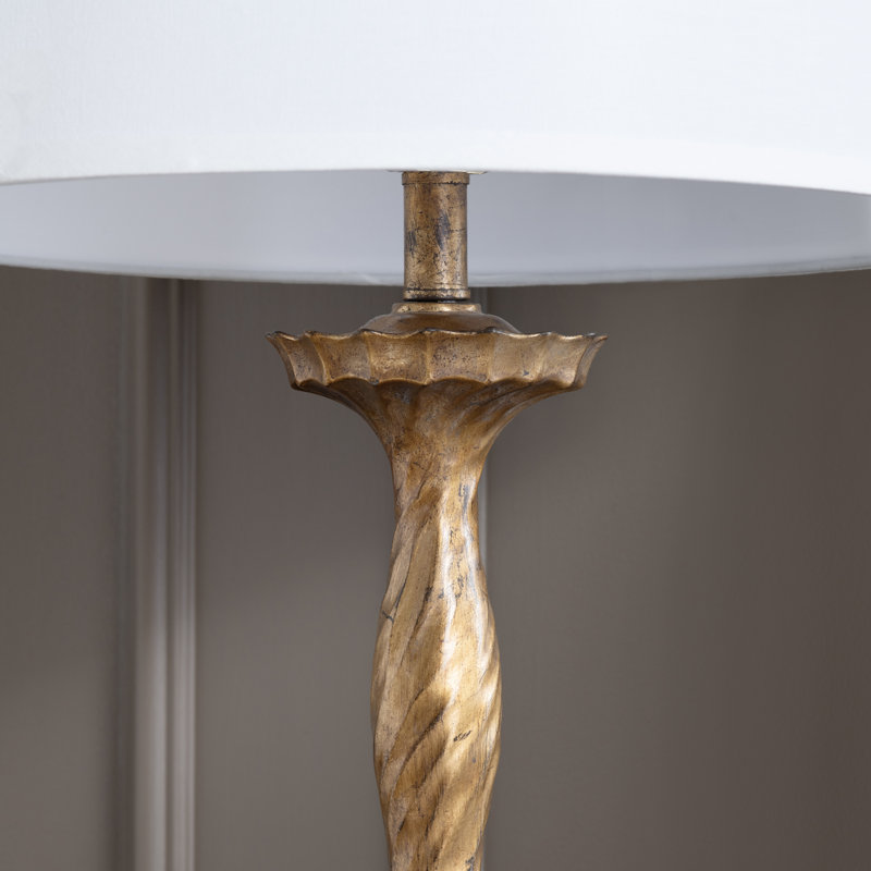 40.5" Resin Table Lamp With White Shade