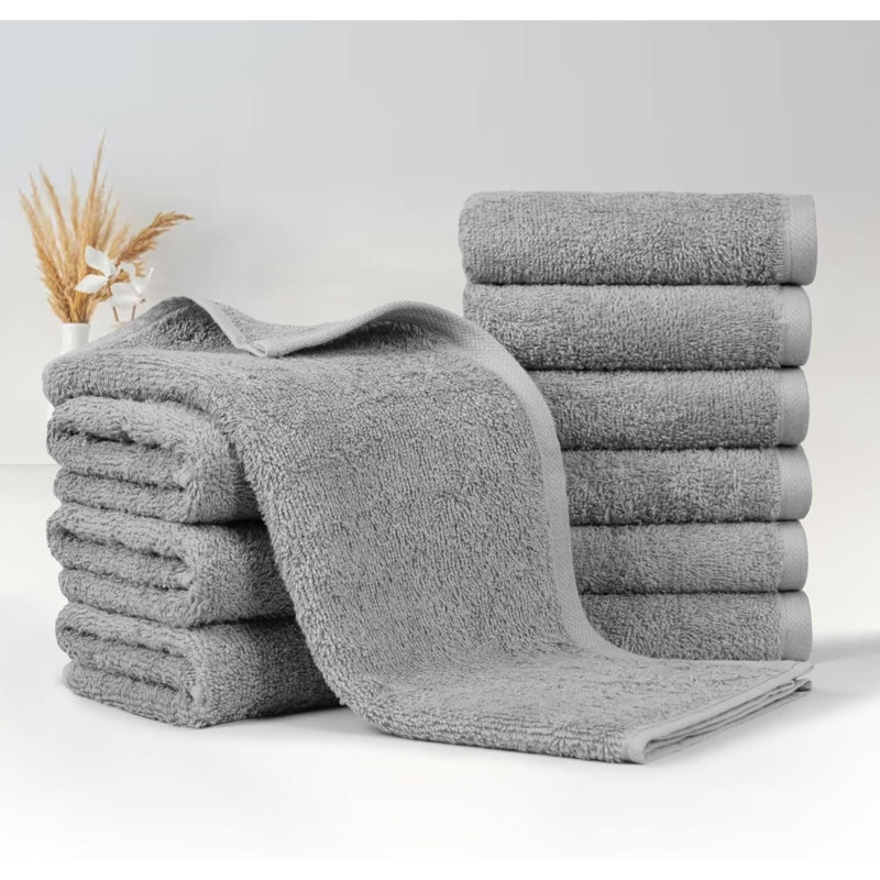 100% Cotton Hand Towels For Bathroom - 12 Pack  Towel, Gray