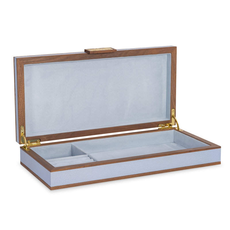 Embossed Leather Decorative Box, Light Blue