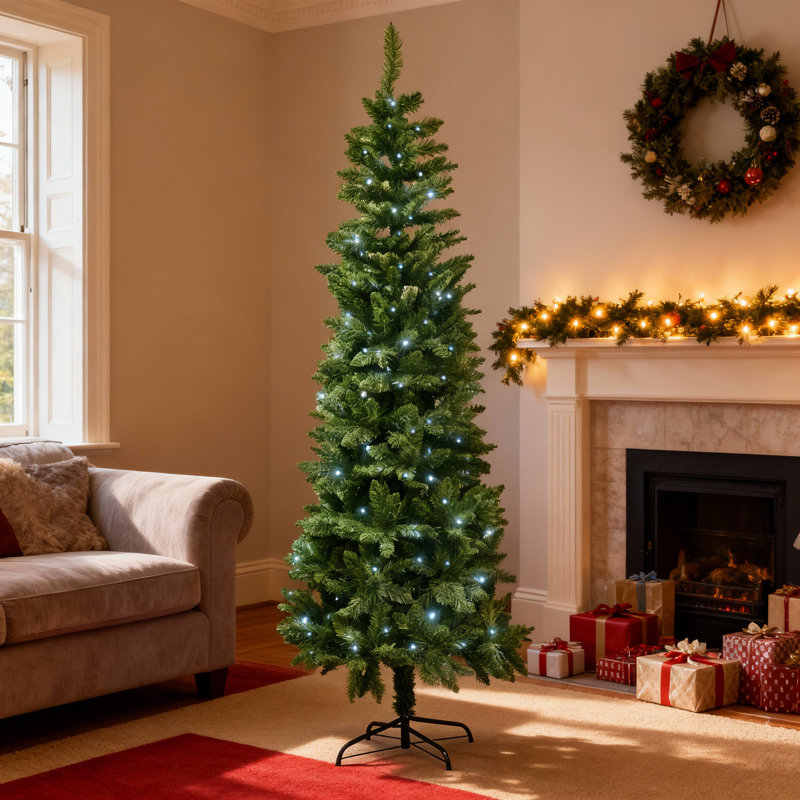 Lighted Artificial Christmas Tree, 8 ft.