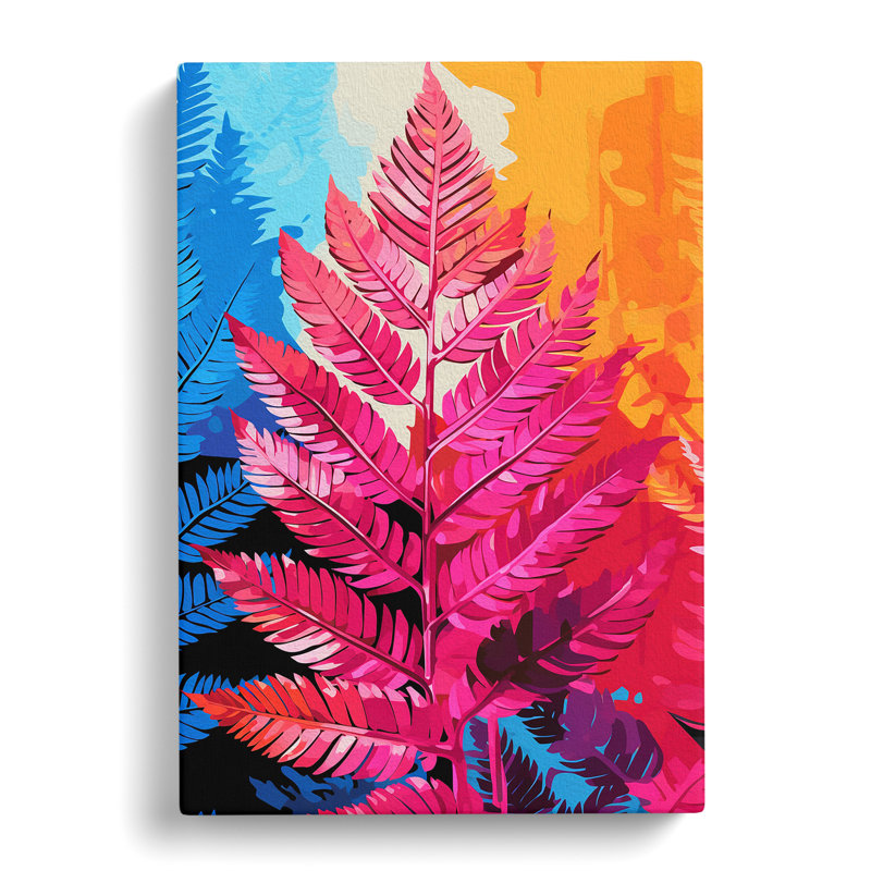Fern Leaf Pop - Wrapped Canvas Print, 50cm H x 35cm W x 3cm D