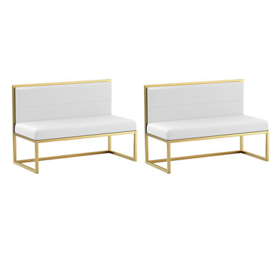 Simple Casual Restaurant Dessert Shop Cafe Bench Faux Leather Upholstered Bench
