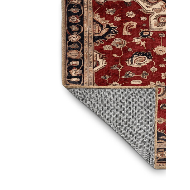 Tapis brun turc lavable à la machine, Carré 5 pi