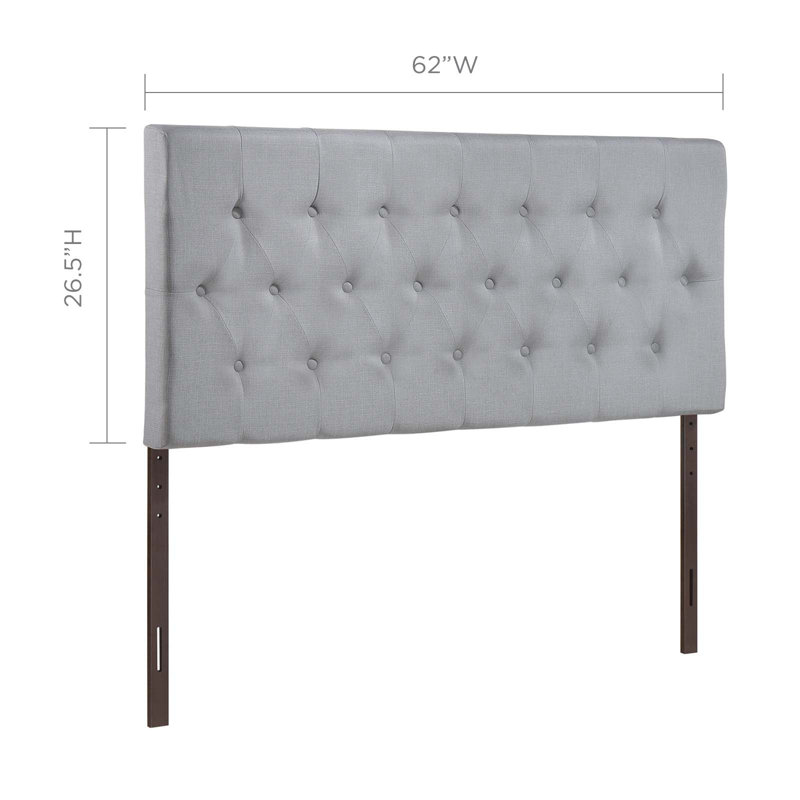 Tête de lit tapissier capitonné Clique, Grand, Gris