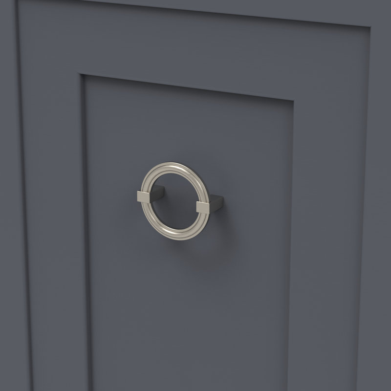 Bijou Odette Collection Ring Pull 2-1/4 Inch Center to Center, Satin Nickel