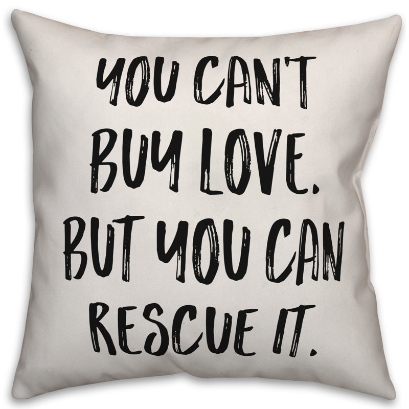 Coussin décoratif Rescue Love, 16 po x 1 po