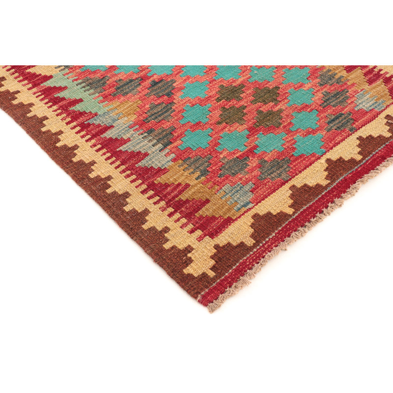 Geometric Wool Hand Woven 60cm X 90cm Area Rug